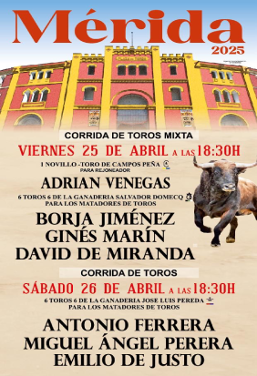 Merida bullfighting 2025.