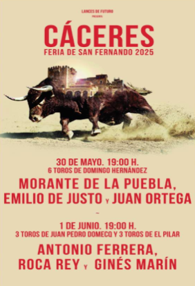 Cáceres bullfighting 2025