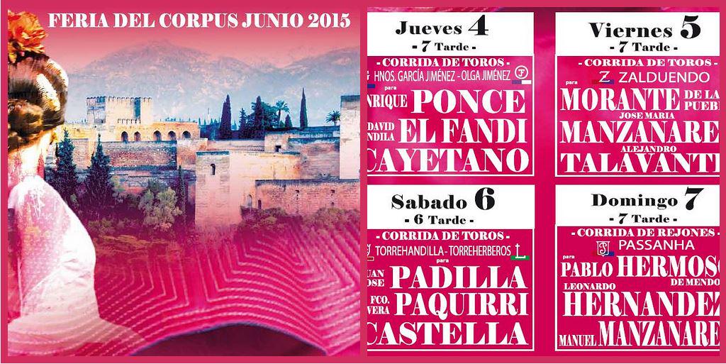 Bullfighting poster Granada 2015