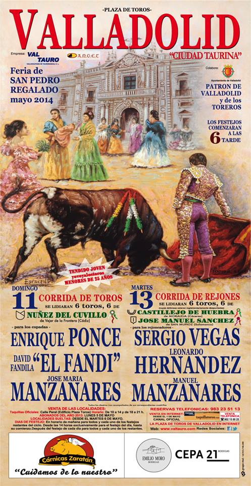 Poster FERIA SAN PEDRO  TOROS VALLADOLID 2014