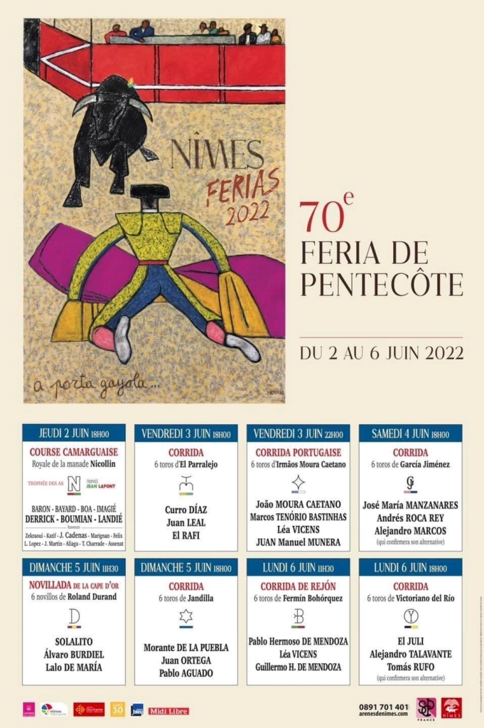 Bullfighting poster Nimes 2022