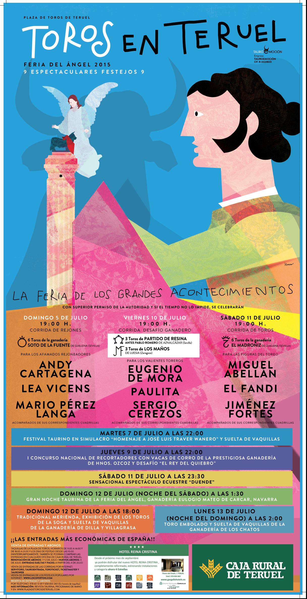 Bullfighting poster Teruel 2015