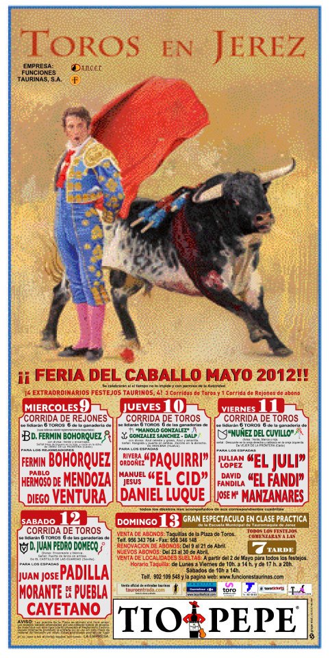 Bullfighting poster Jerez de la Frontera 2012
