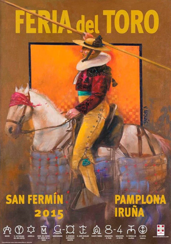 Bullfighting poster Pamplona 2015