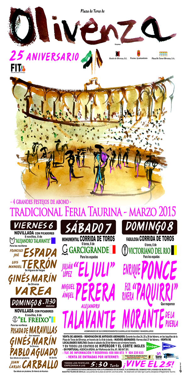 Poster PRESENTACION CARTEL DE TOROS OLIVENZA 2015