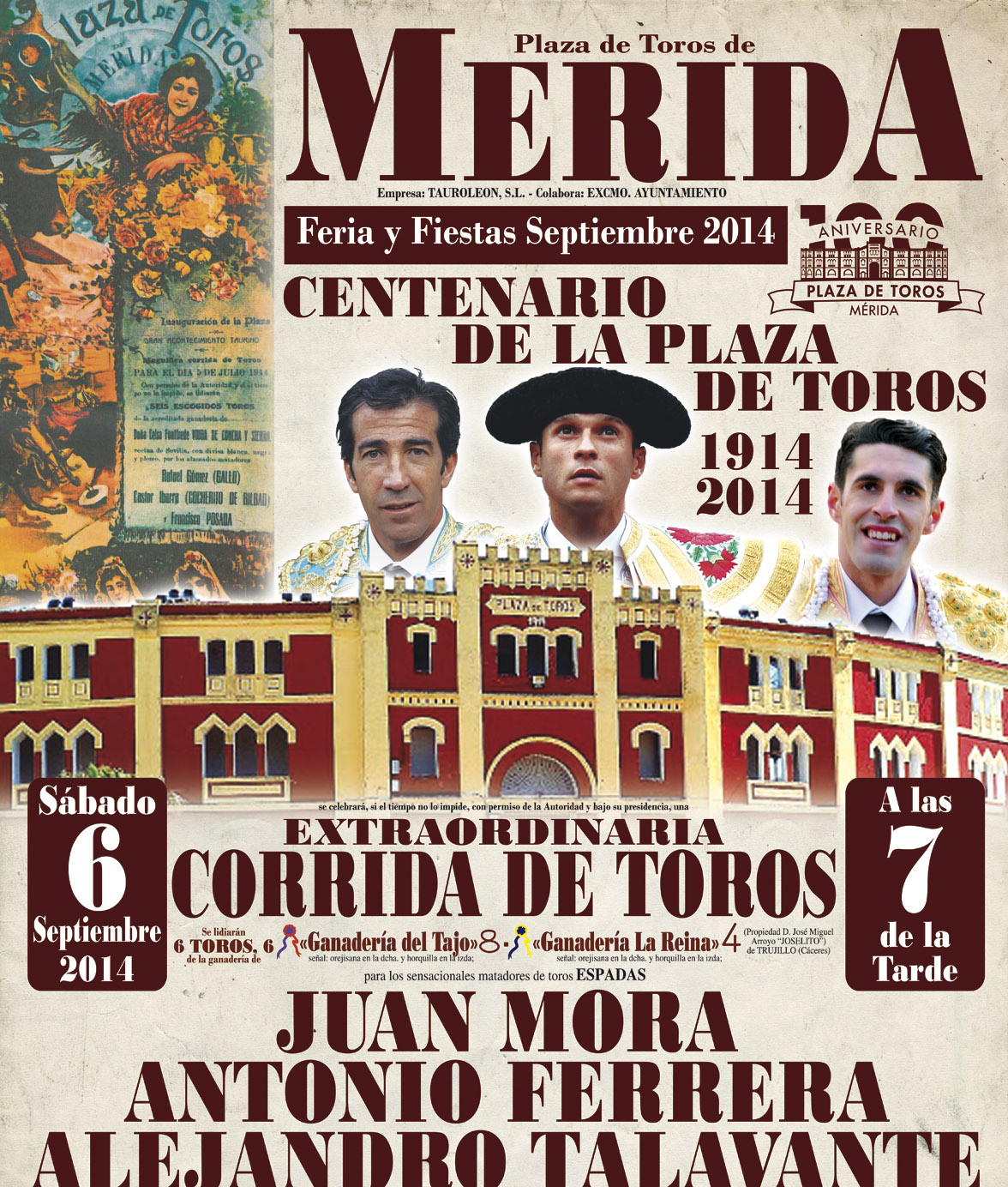 Poster CARTEL DE TOROS MERIDA 2014