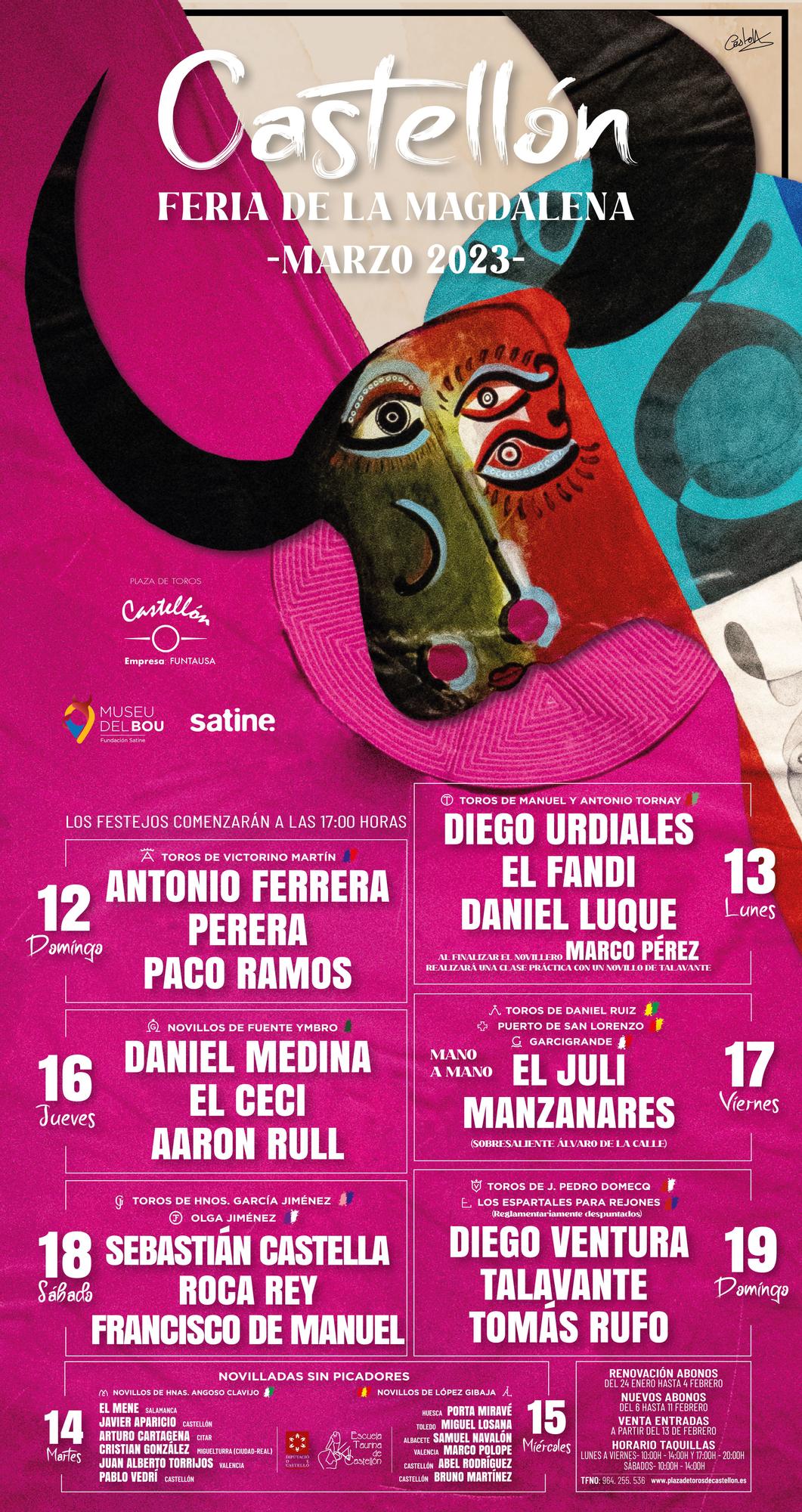 Poster Posters of the Castellón 2023 bullfighting fair