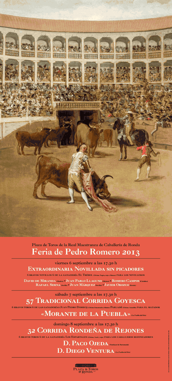 Bullfighting poster Ronda 2013